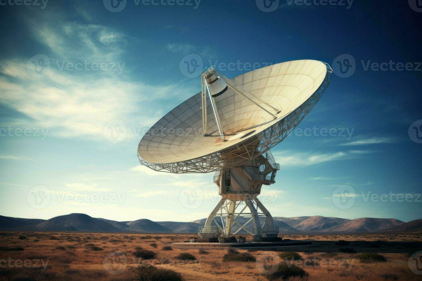 AI generated Spherical Large dish antenna. Generate Ai photo