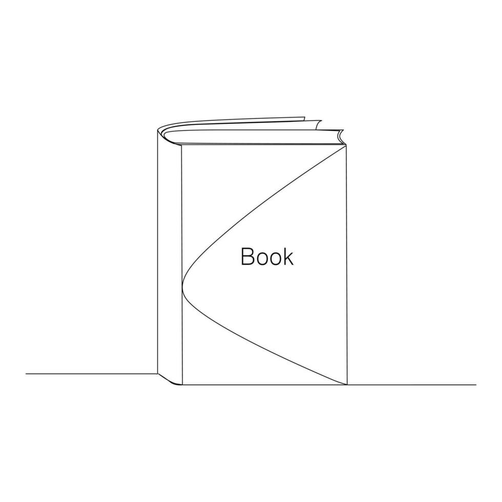 abierto libro soltero línea Arte diseño con continuo uno línea libro contorno vector Arte ilustración