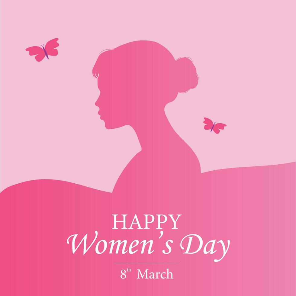 happy women's day holiday background with girl face vector