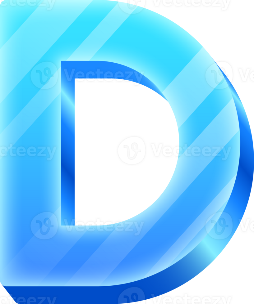 Ice Alphabet Letter D png