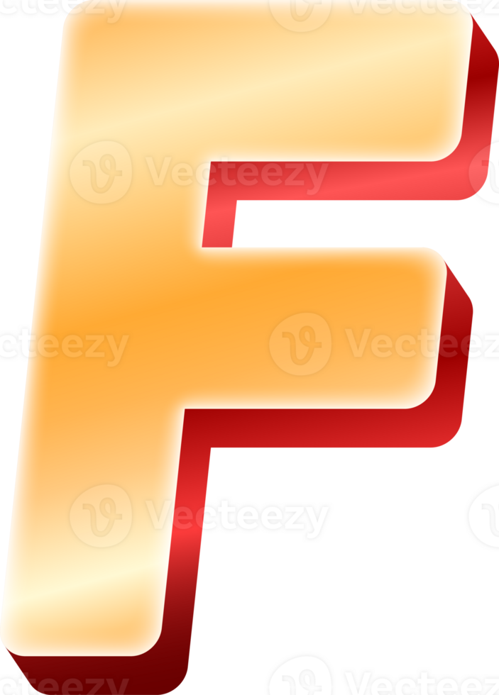 Luxury Gold Alphabet Letter F png