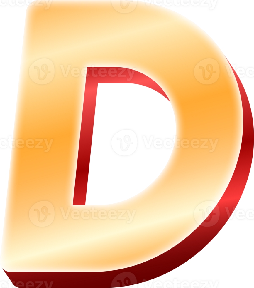 Luxury Gold Alphabet Letter D png