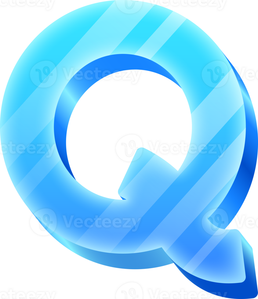 Ice Alphabet Letter Q png