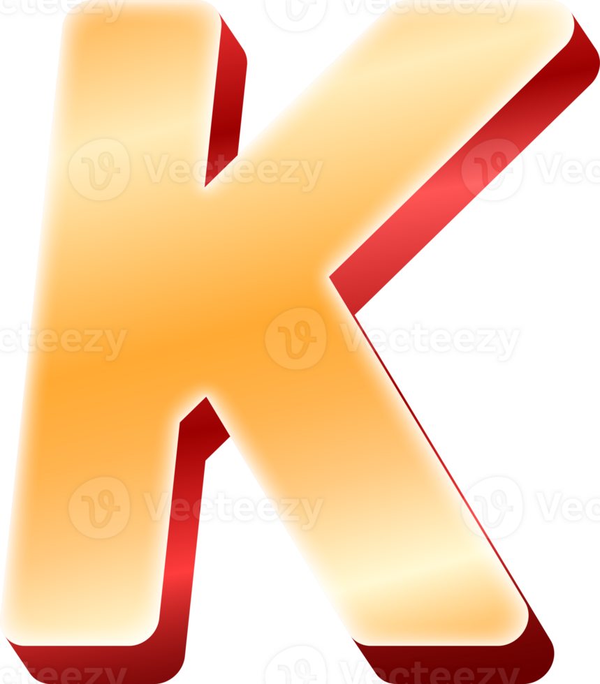 Luxury Gold Alphabet Letter K png