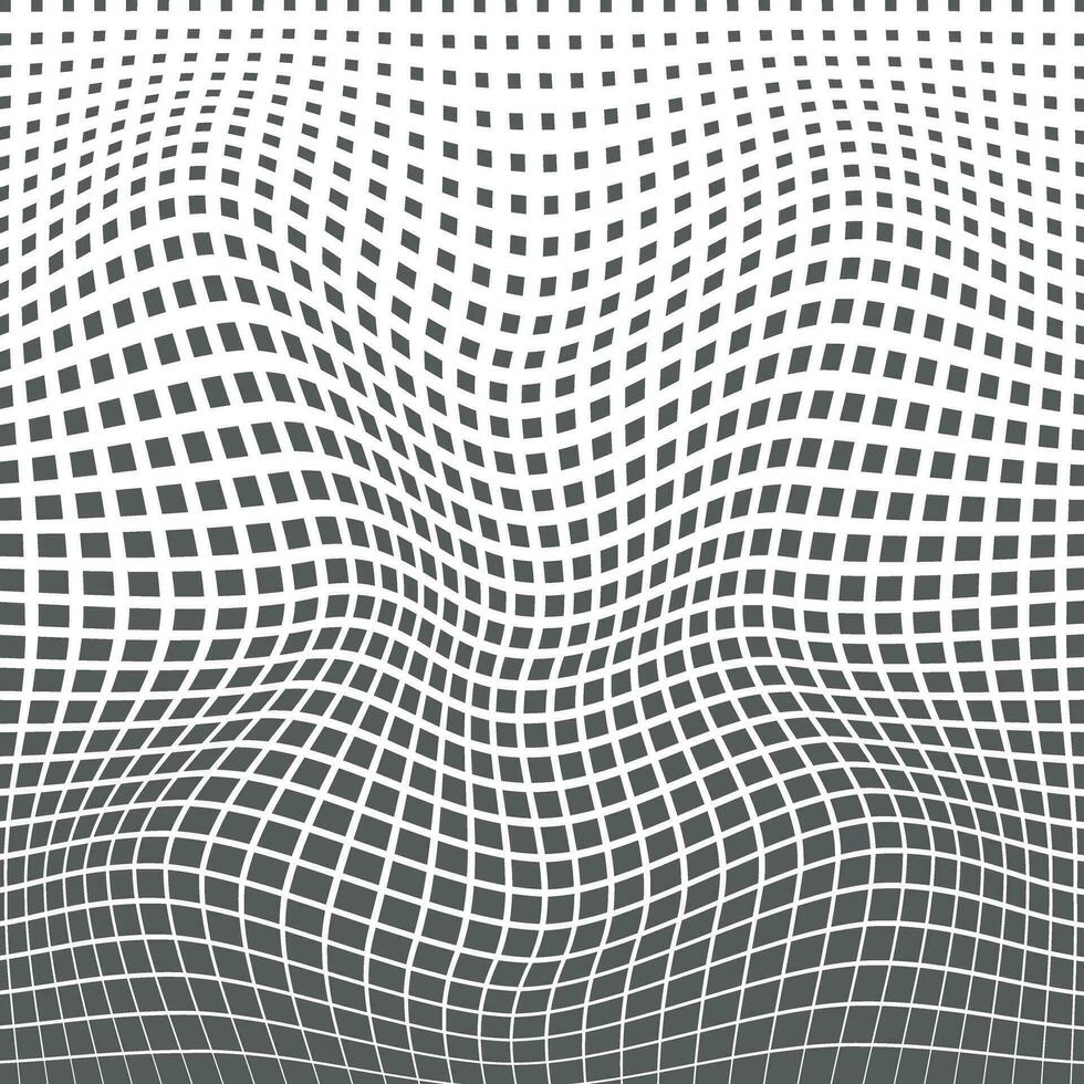 modern simple abstract grey steel color square half tone blend wavy distort horizontal pattern vector