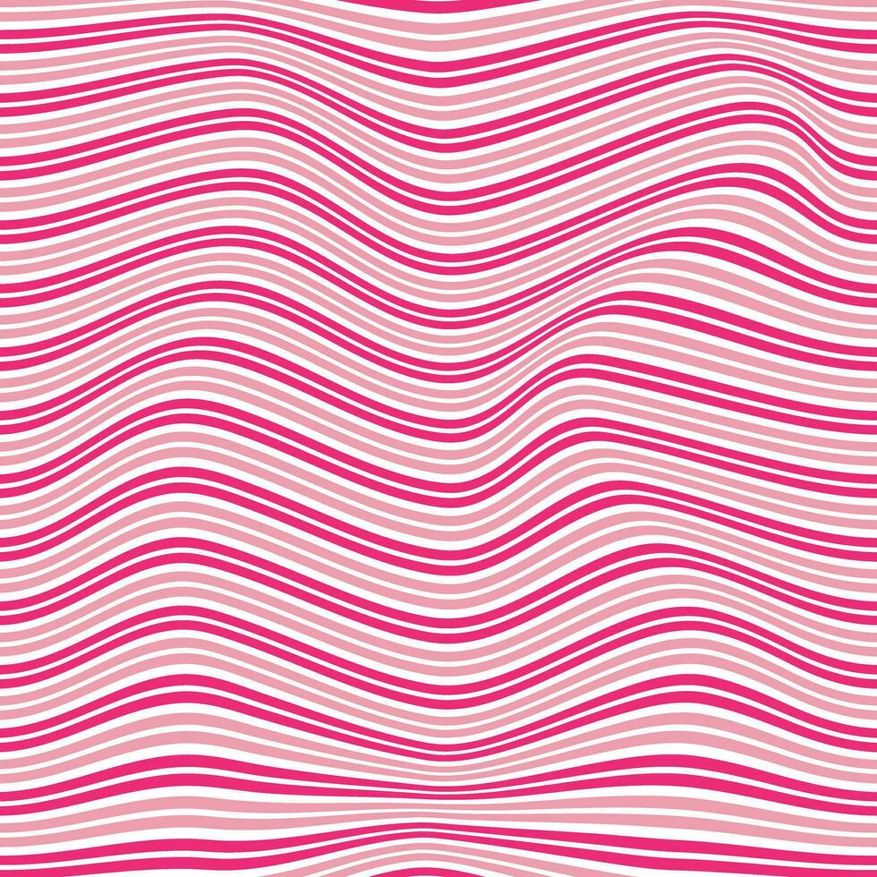 modern abstract simple seamlees lite and darck pink color distort wavy horizontal line pattern vector