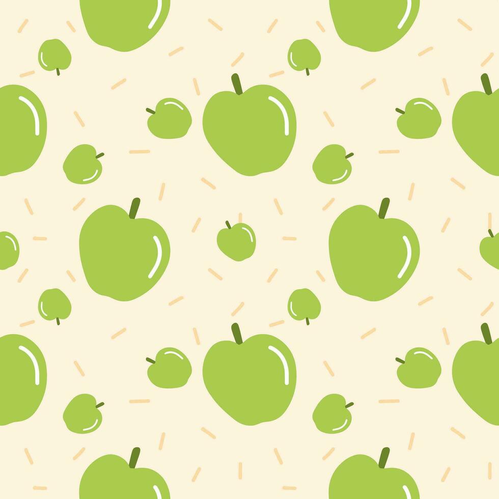 Seamless pattren background. Apple fresh fruits. helthy food salad vector