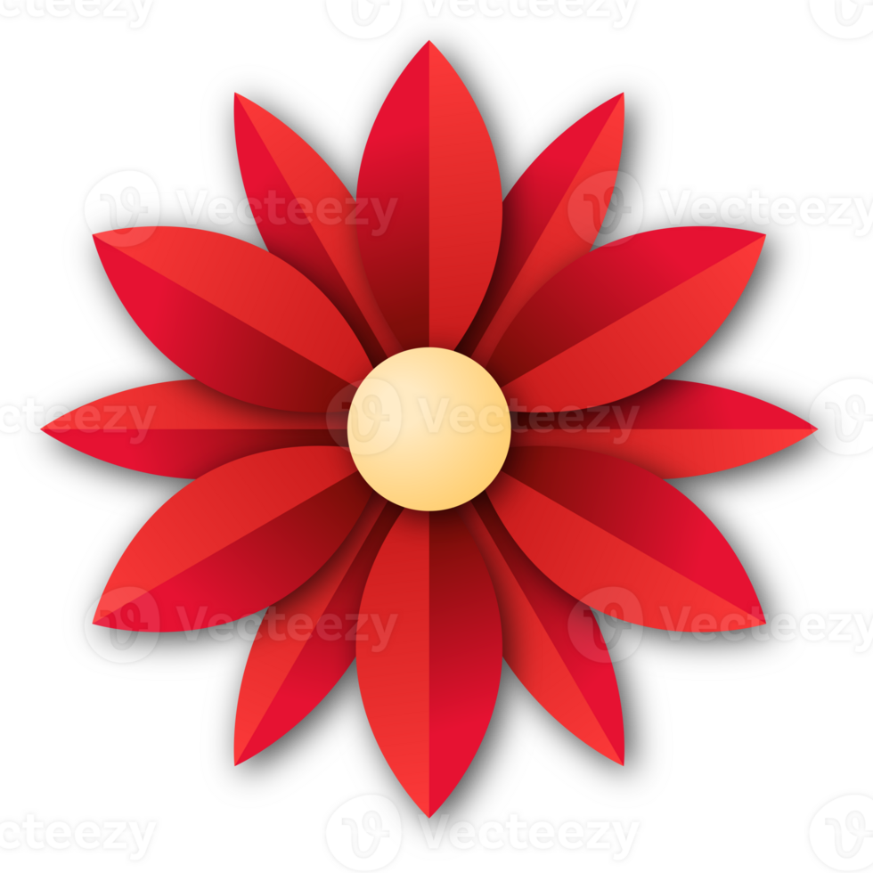 Red Flower Papercut png