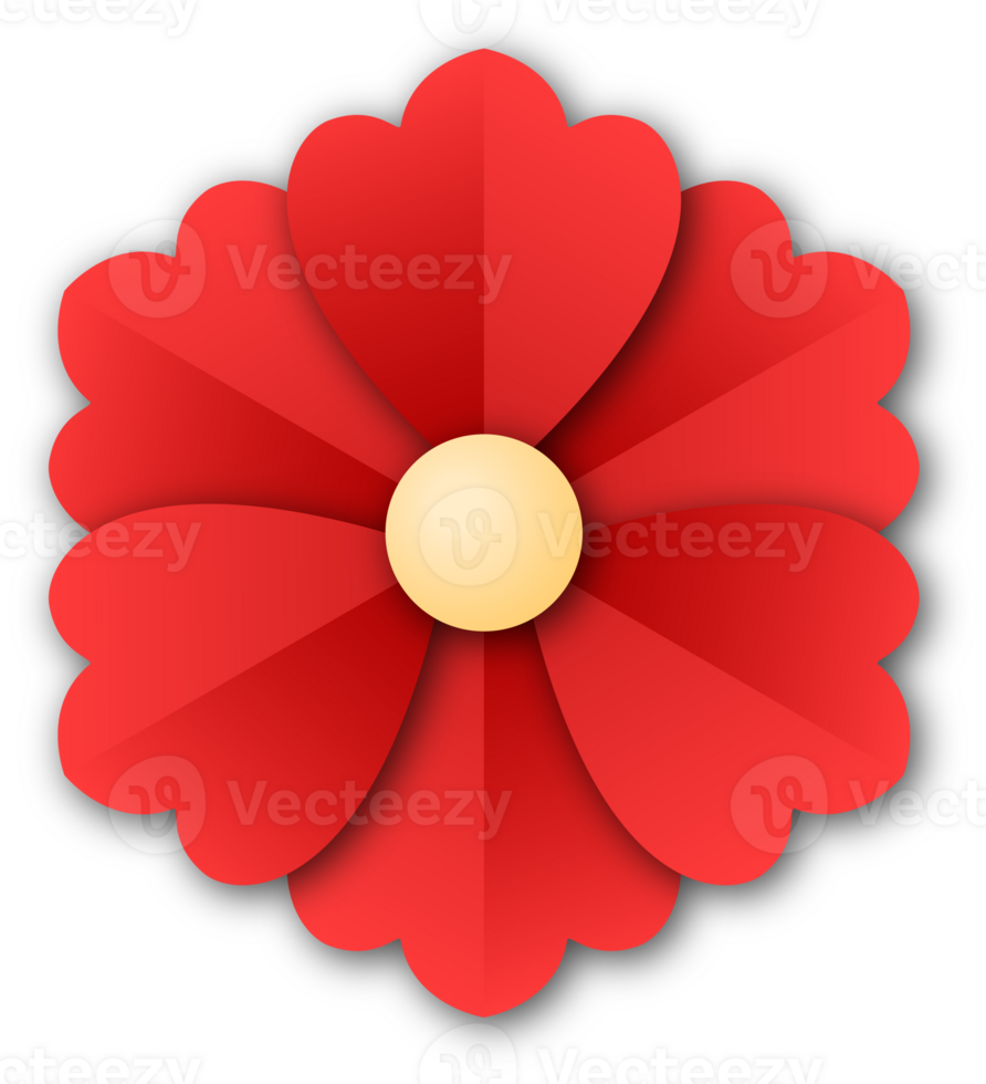Red Flower Papercut png