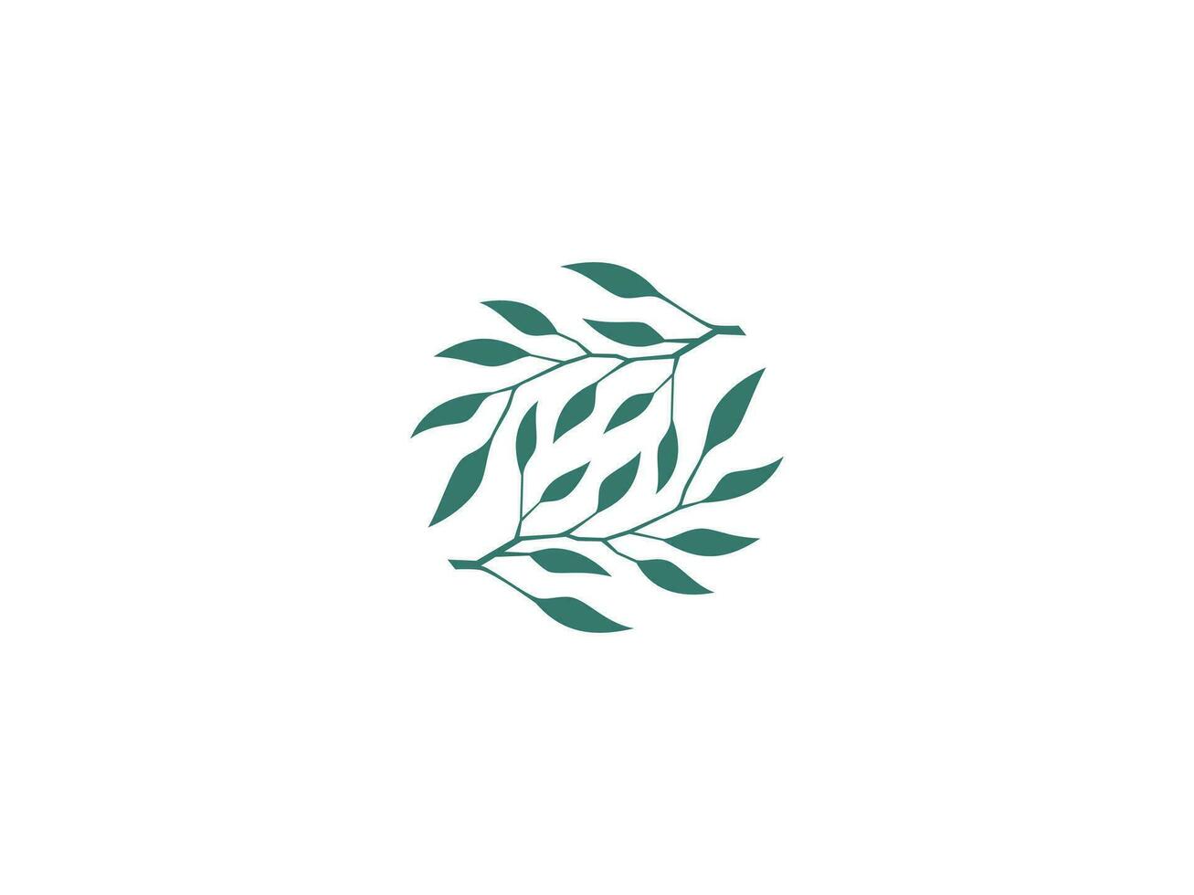 circulo naturaleza hoja ramita logo vector icono ilustración, logo modelo