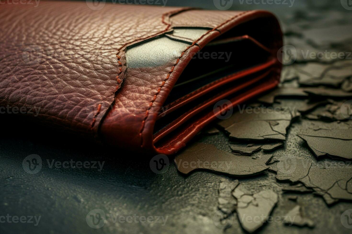 AI generated Secure Male hands holding brown leather wallet. Generate ai photo