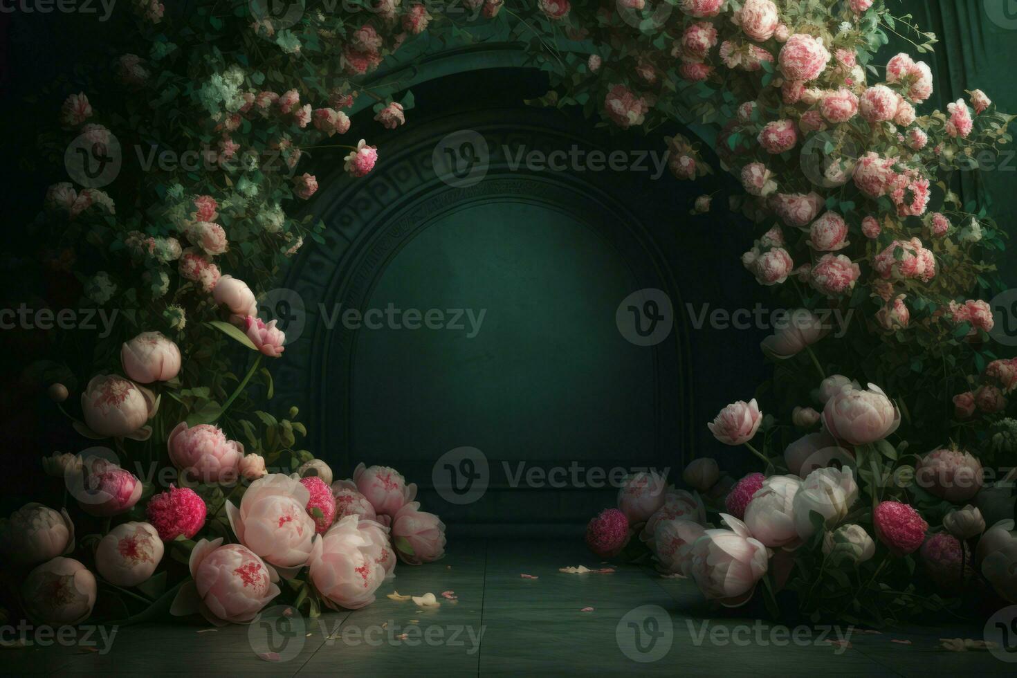 AI generated Textured dark blossom sage background. Generate ai photo