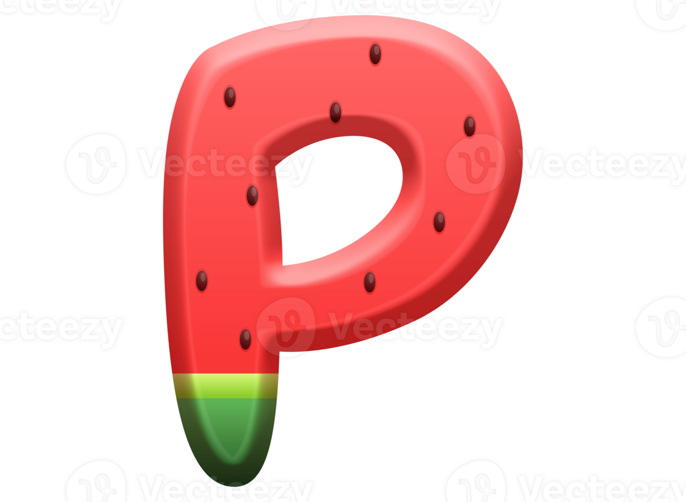 Watermelon Alphabet Letter P png