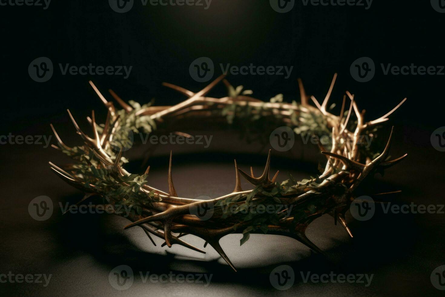 AI generated Wooden crown with spikes. Generate AI photo