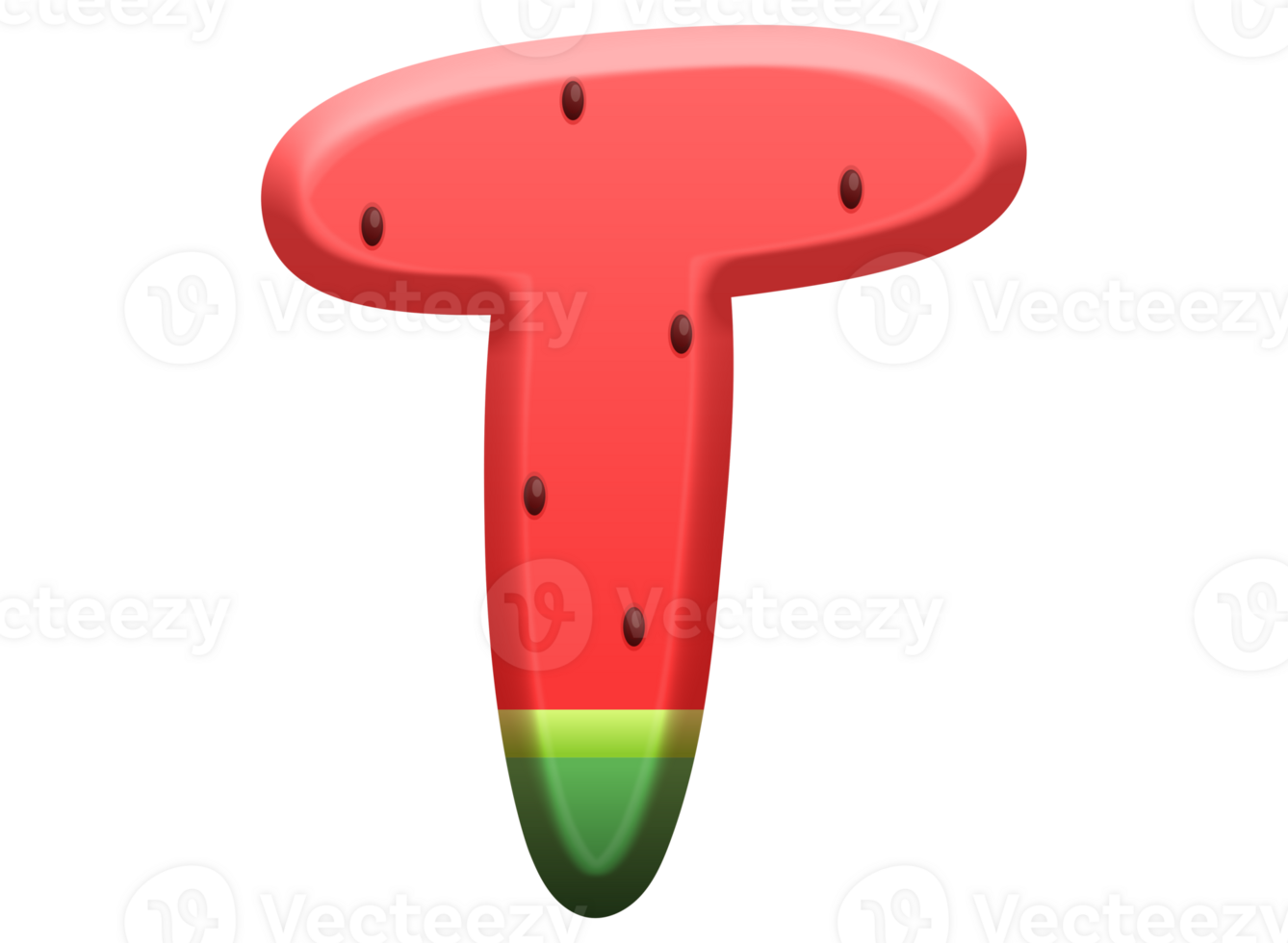 Watermelon Alphabet Letter T png