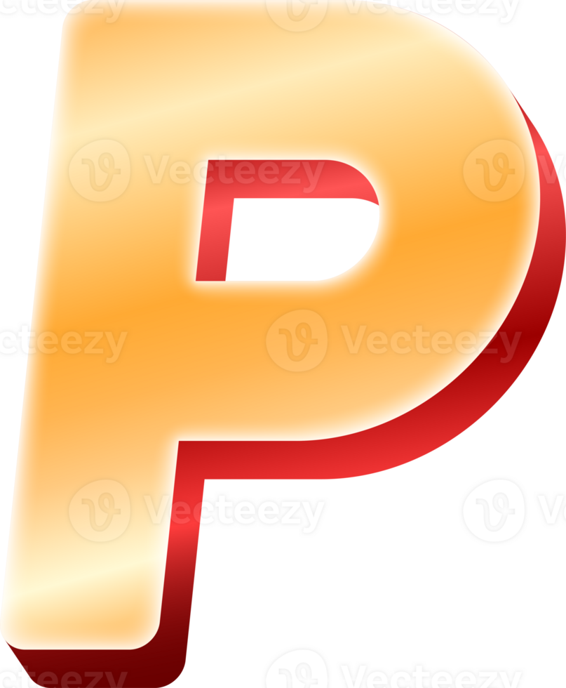 Luxury Gold Alphabet Letter P png