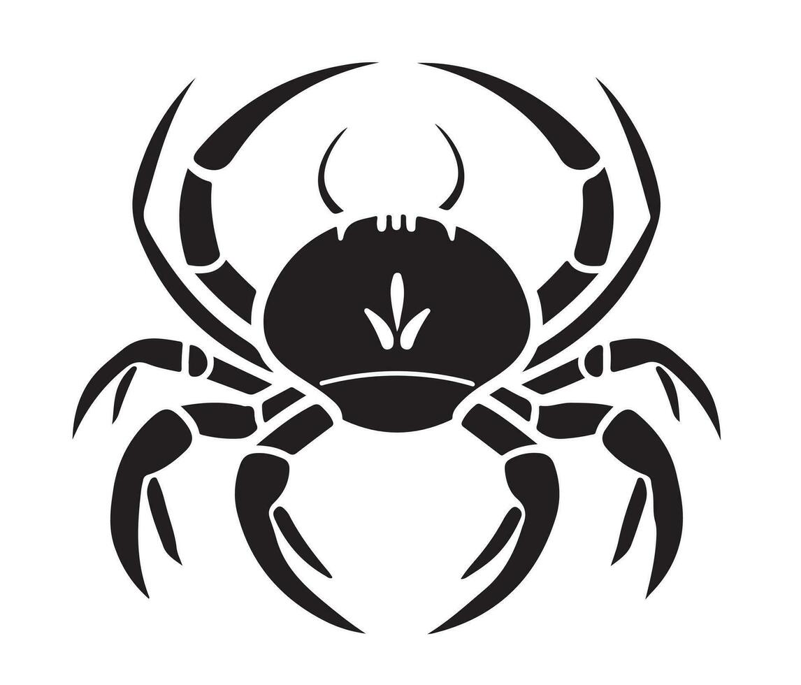 Crab silhouette logo sketch Sea food Sea animals Vector illustration