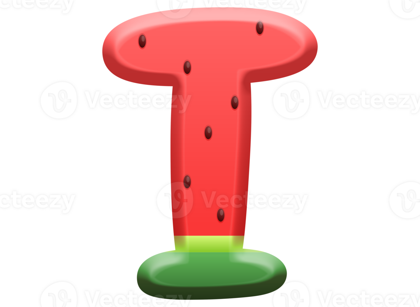 Watermelon Alphabet Letter I png