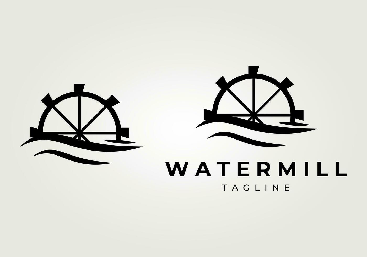 watermill logo concept vintage vector illustration design, icon, sign and symbol