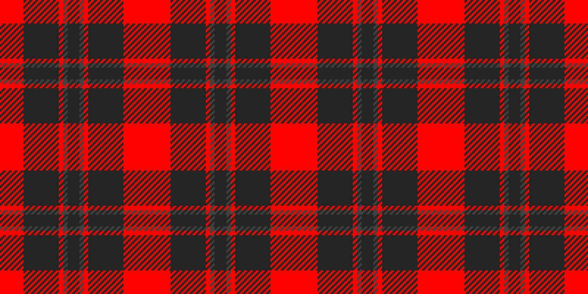 Old-fashioned vector background texture, thread pattern textile check. New year plaid fabric seamless tartan in black and red colors.