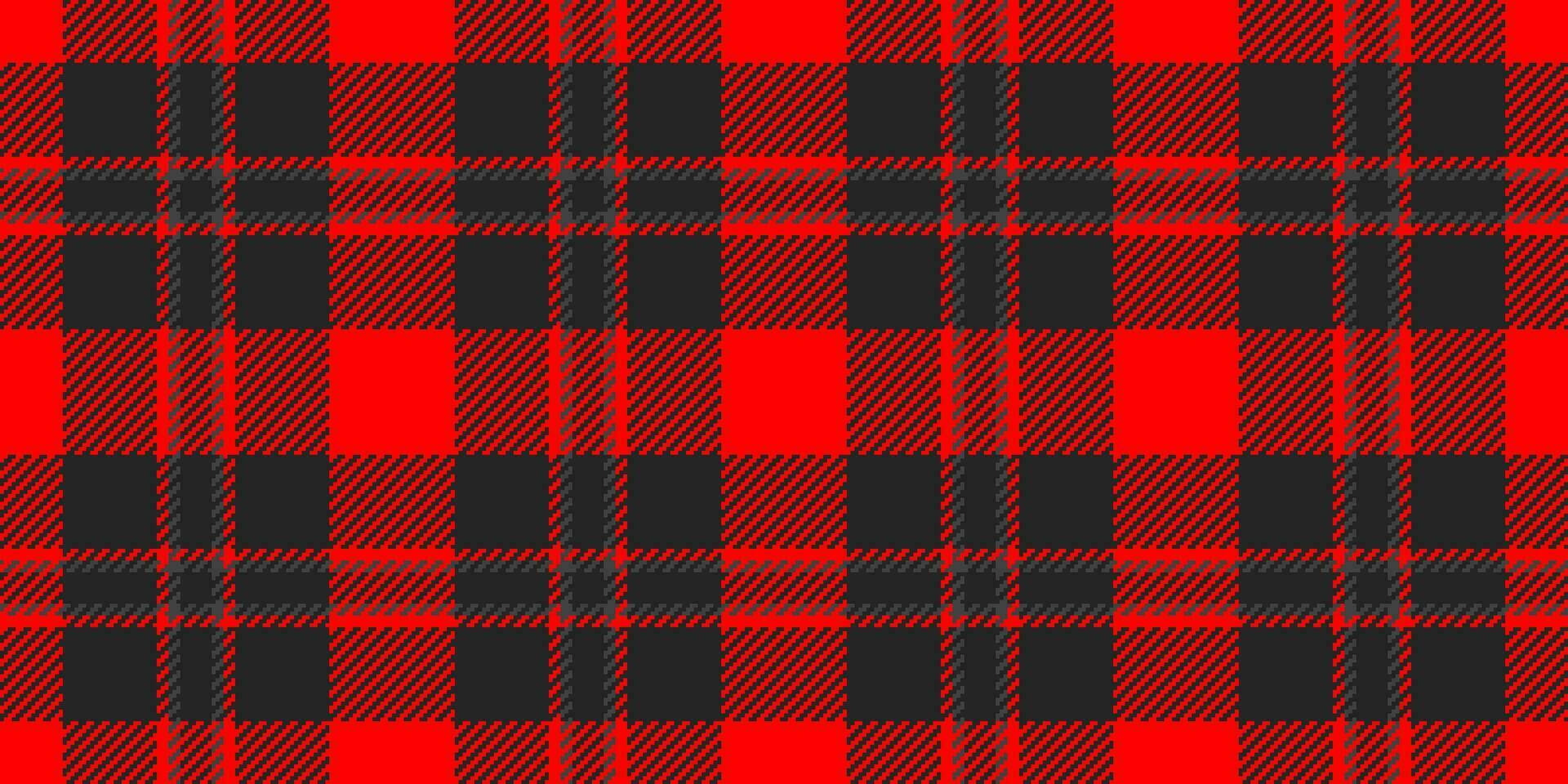 Old-fashioned vector background texture, thread pattern textile check. New year plaid fabric seamless tartan in black and red colors.