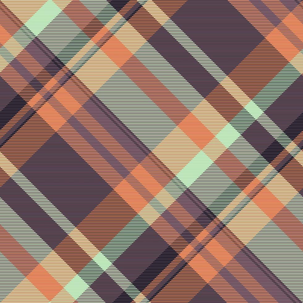 Graphical check vector textile, content seamless tartan plaid. 60s texture fabric background pattern in orange and pink colors.