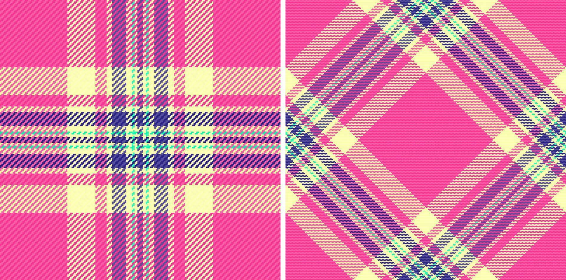 Pattern vector check of fabric texture plaid with a background tartan seamless textile. Set in rainbow colors. Bed sheet designs for the bedroom.