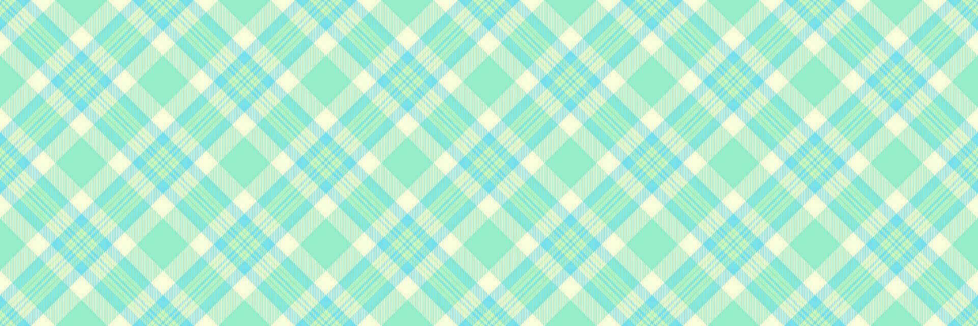 Popular vector seamless tartan, close-up textile check background. Clothes fabric plaid pattern texture in mint and light yellow colors.