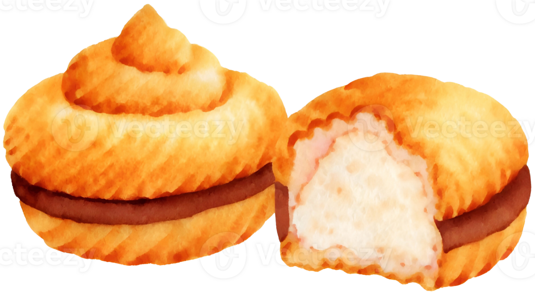 AI generated Cream puffs ,illustration. png