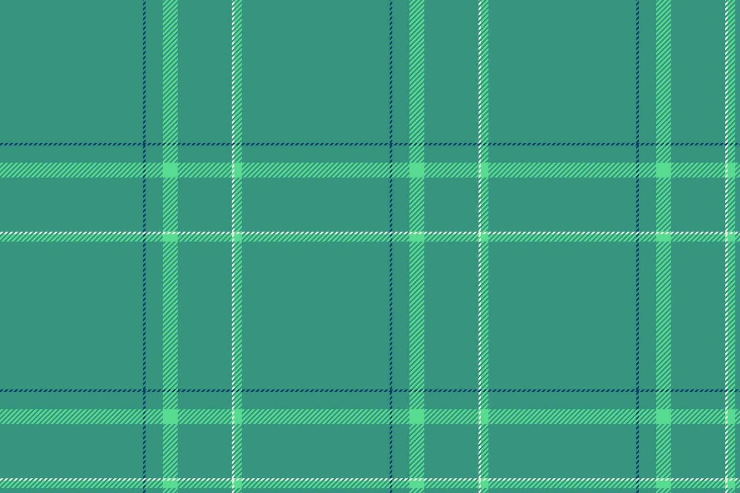 Plaid background, check seamless pattern in green. Vector fabric texture for textile print, wrapping paper, gift card or wallpaper.