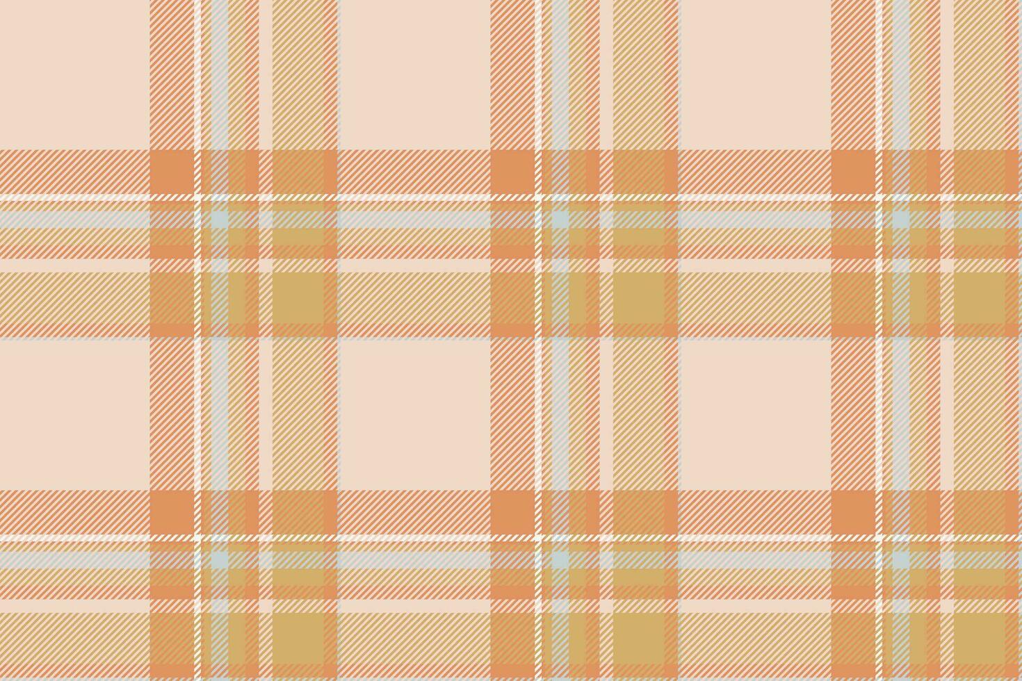 Plaid background, check seamless pattern in beige. Vector fabric texture for textile print, wrapping paper, gift card or wallpaper.