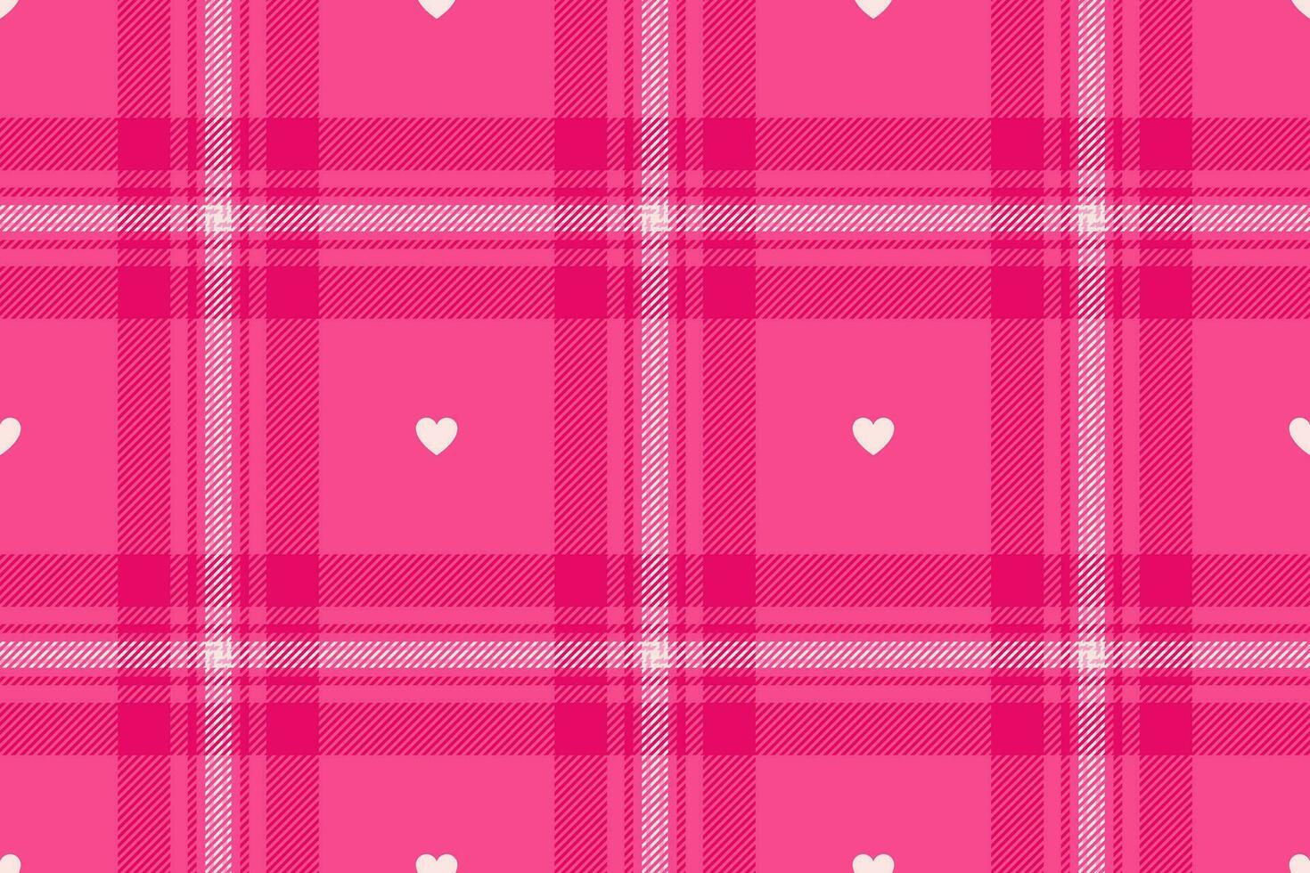 guingán modelo con corazones. sin costura tartán vichy cheque tartán para vestido, camisa, Manteles, servilleta, o otro moderno san valentin día textil diseño. vector