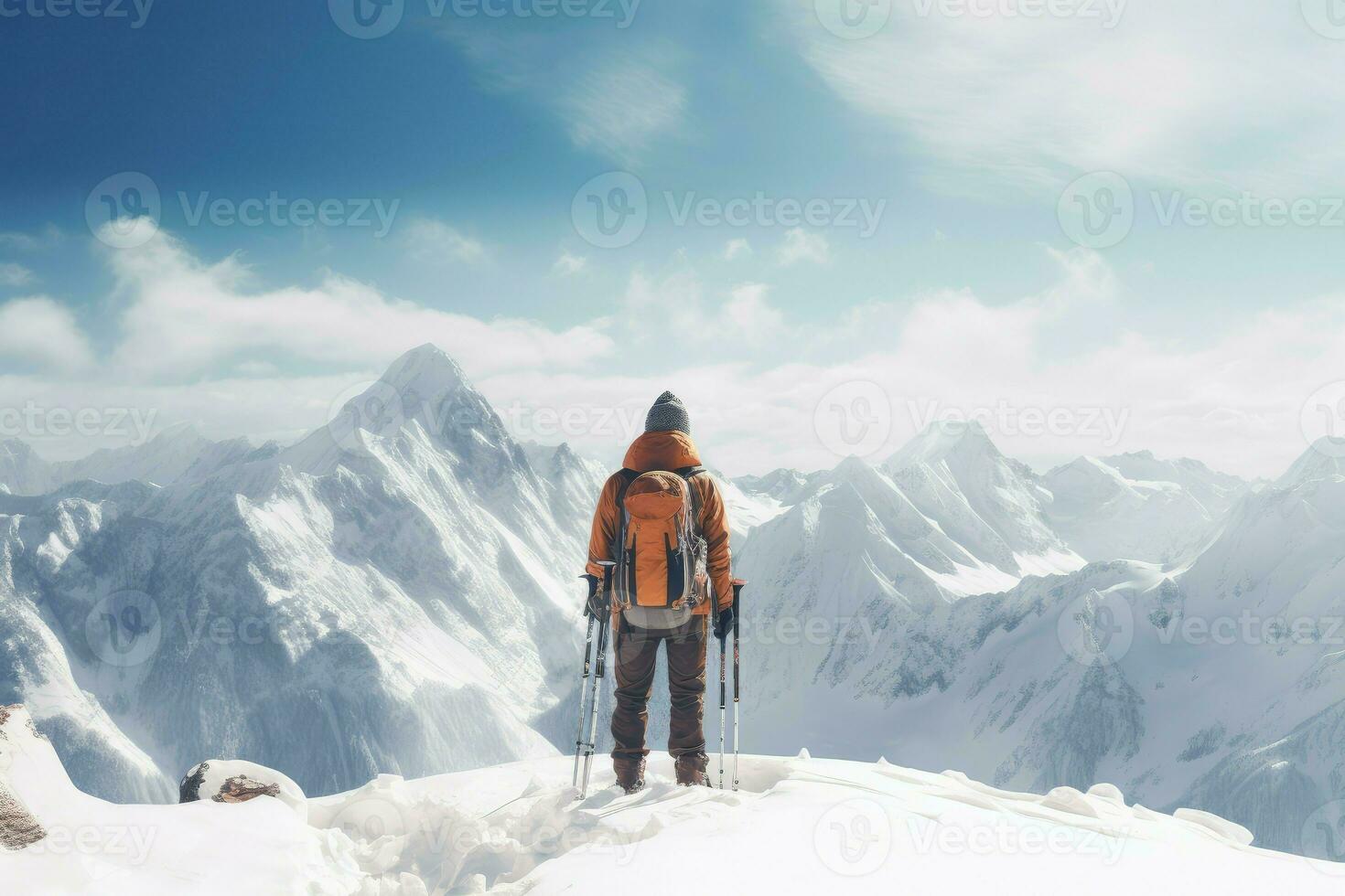 AI generated Expansive Person ski resort. Generate AI photo