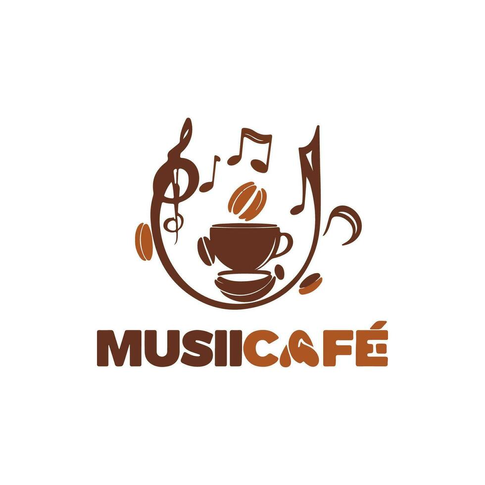 visualmente convincente logo para un música temática café llamado musi café vector