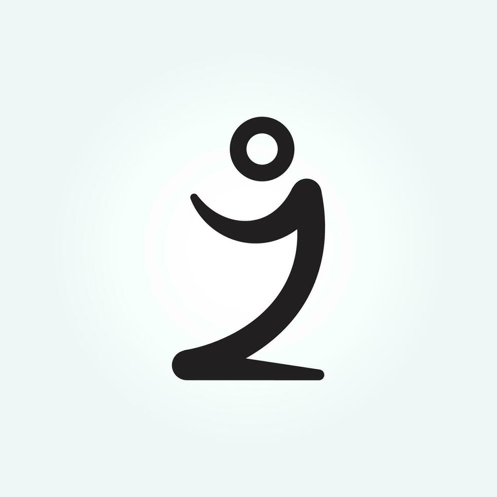 Pray icon from Man Poses line art logo design vector