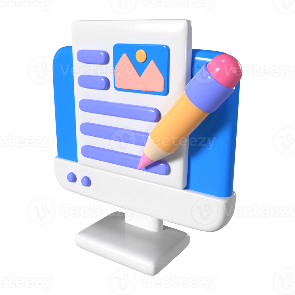 Blog 3D Illustration Icon png