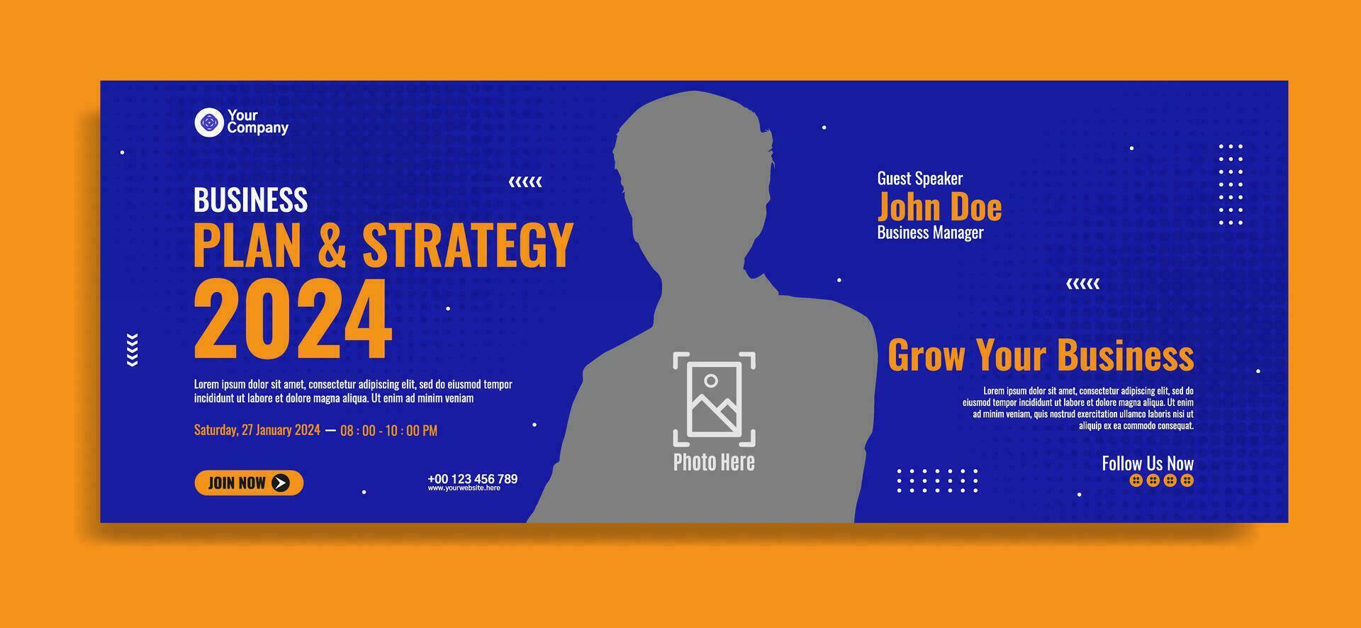 Creative corporate business banner template design for webinar, marketing, online class program, etc vector