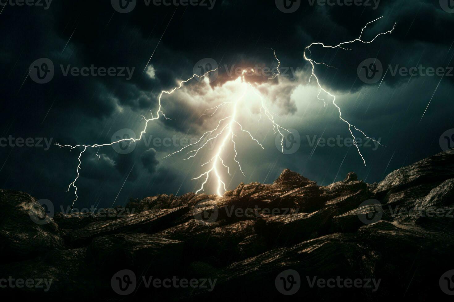 AI generated Dynamic Lightning pattern banner. Generate Ai photo