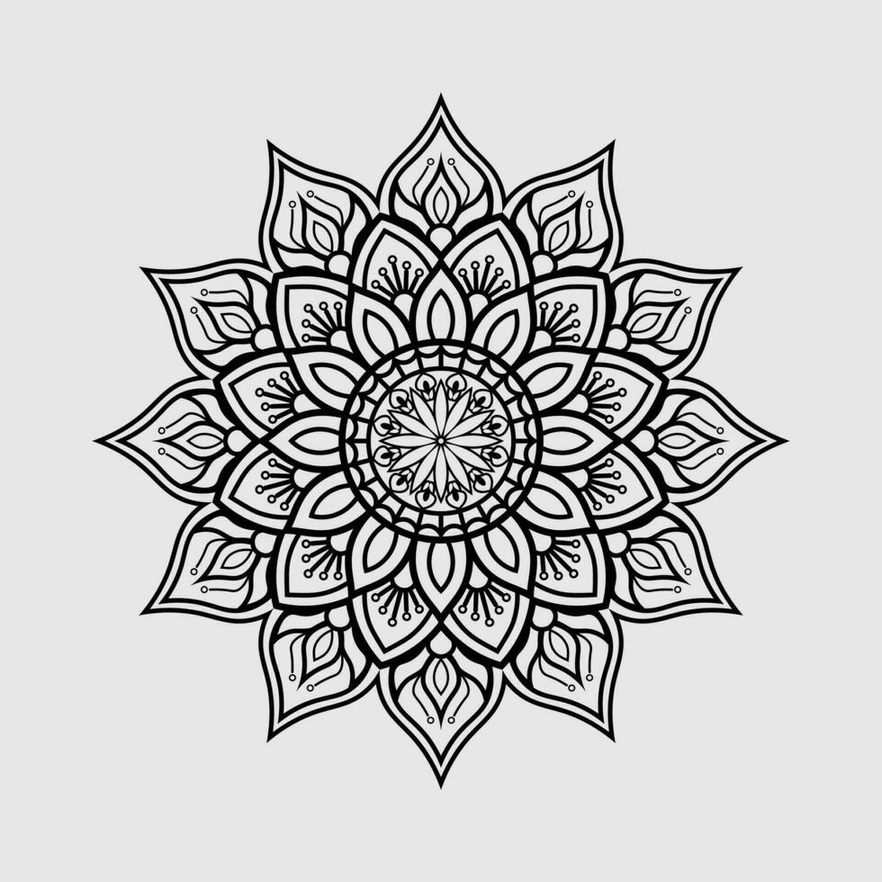 Lineal floral mandala creative ornamental decorative element circle shape vector illustration