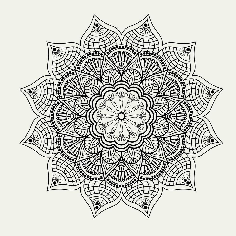 Lineal floral mandala creative ornamental decorative element circle shape vector illustration