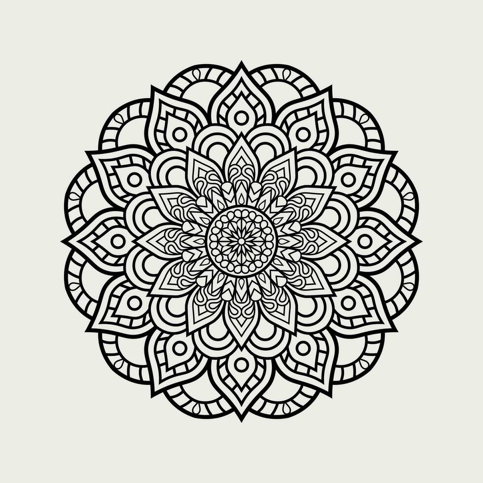 Lineal floral mandala creative ornamental decorative element circle shape vector illustration