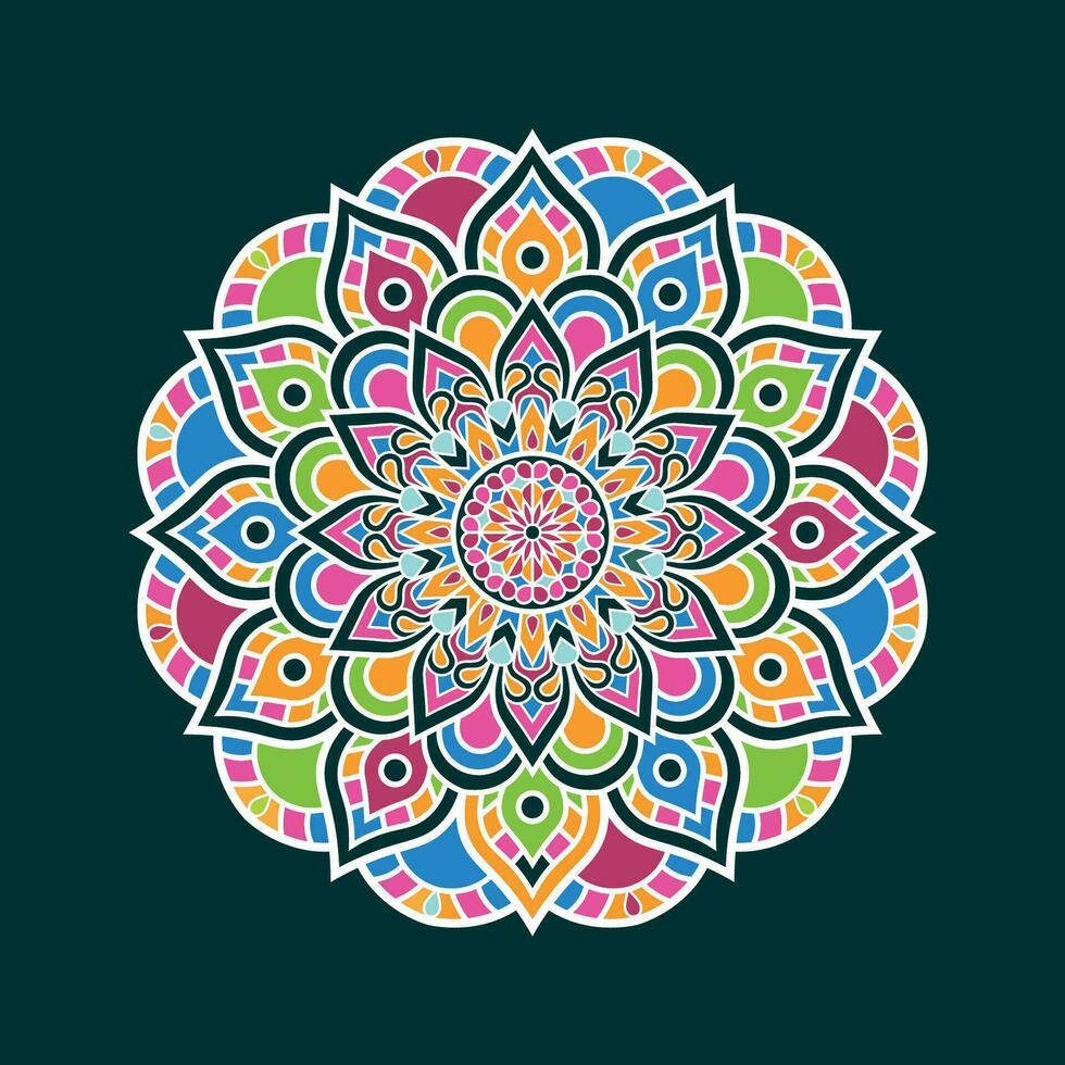 vector luxury ornamental colorful mandala design background