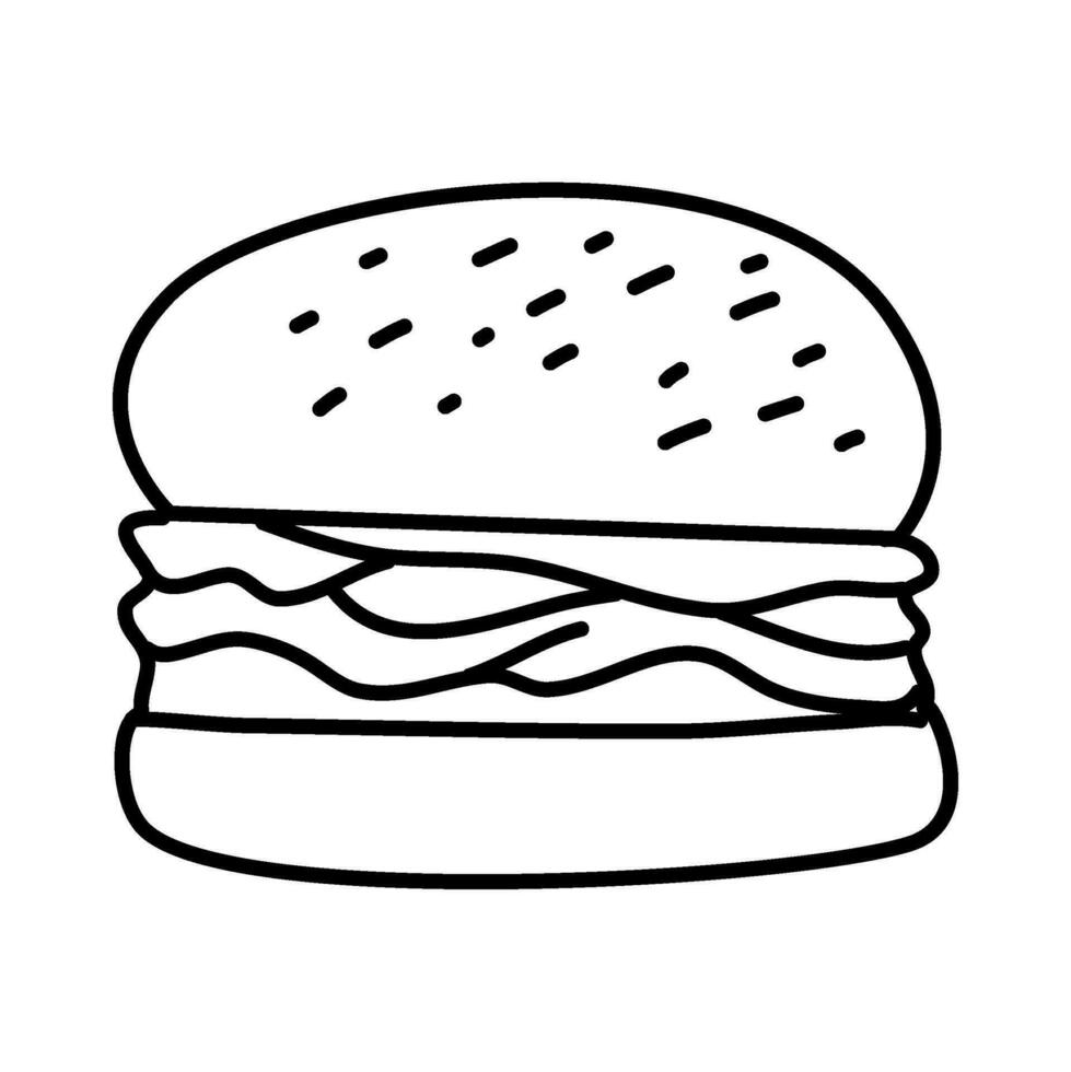 hamburger doodle. burger doodle. hand drawn of burger. doodle of hamburger. fast food doodle element. vector