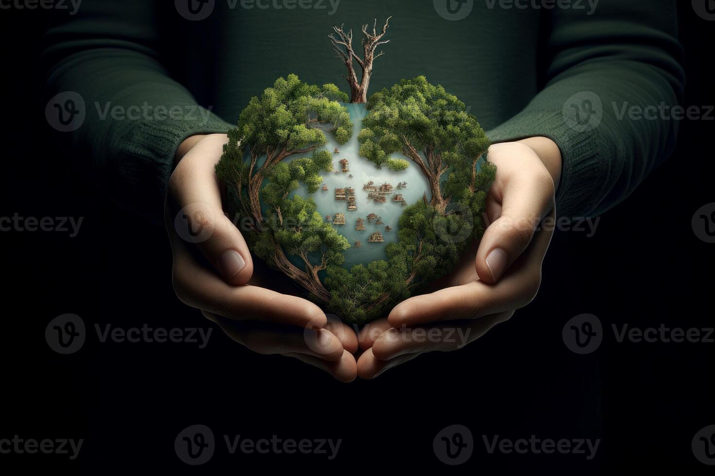 ai generado verde amor naturaleza planeta ligero. generar ai foto