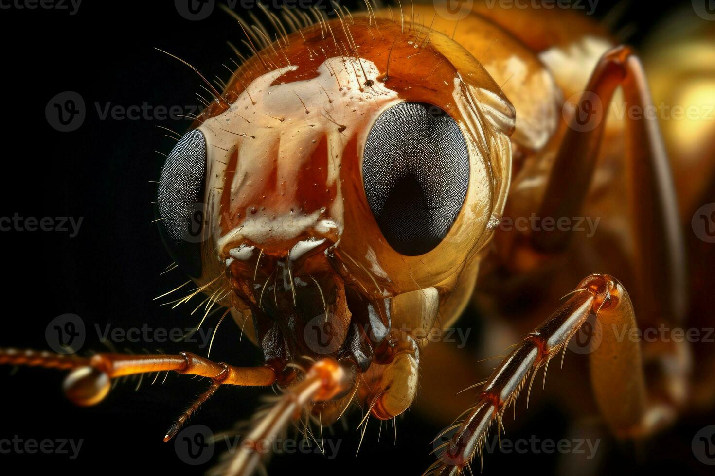 AI generated Revealing Macro closeup termite. Generate Ai photo