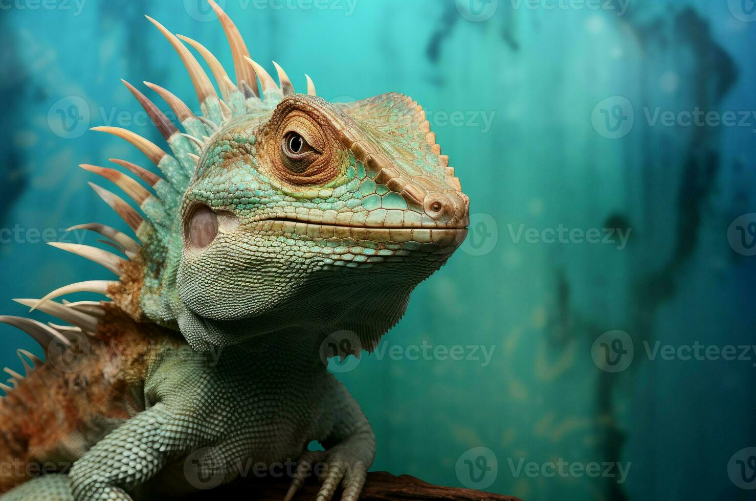 AI generated Vibrant Lizard view colorful background. Generate Ai photo