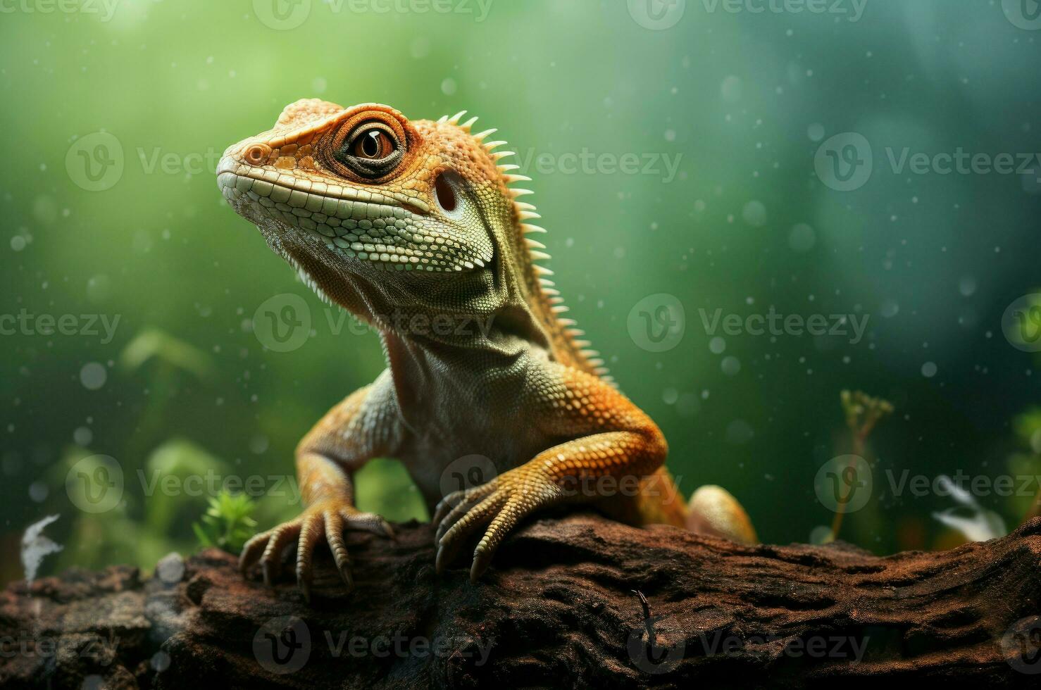AI generated Striking Lizard view colorful background. Generate Ai photo