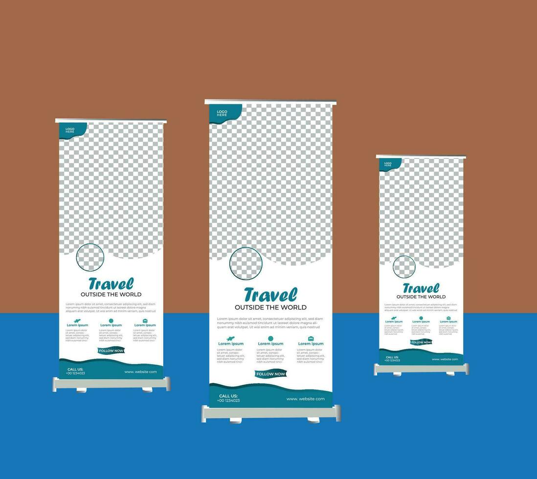 Free Travel Roll Up Banner Design Free Vector