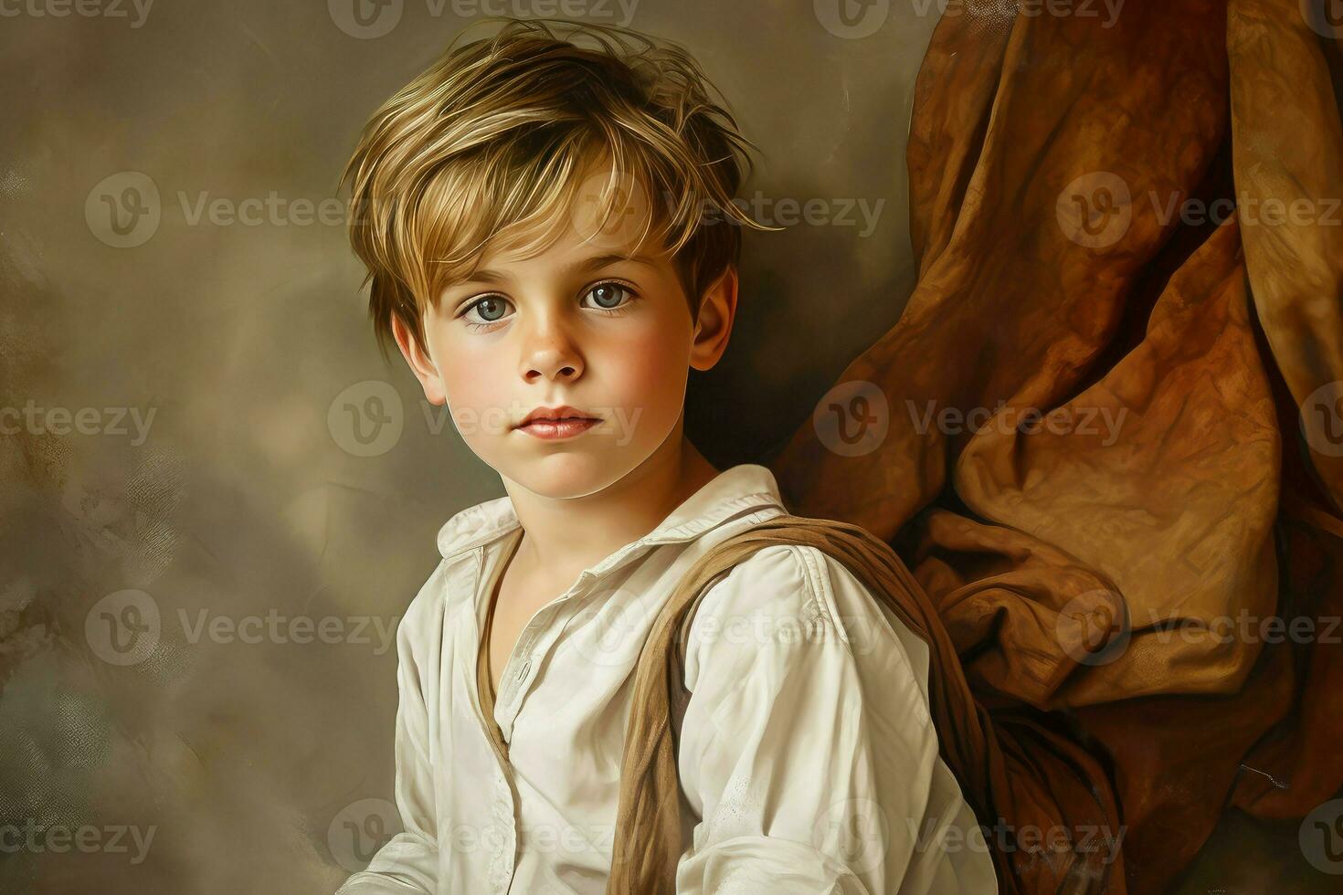 AI generated Creative Canvas unfinished paint artist child. Generate Ai photo