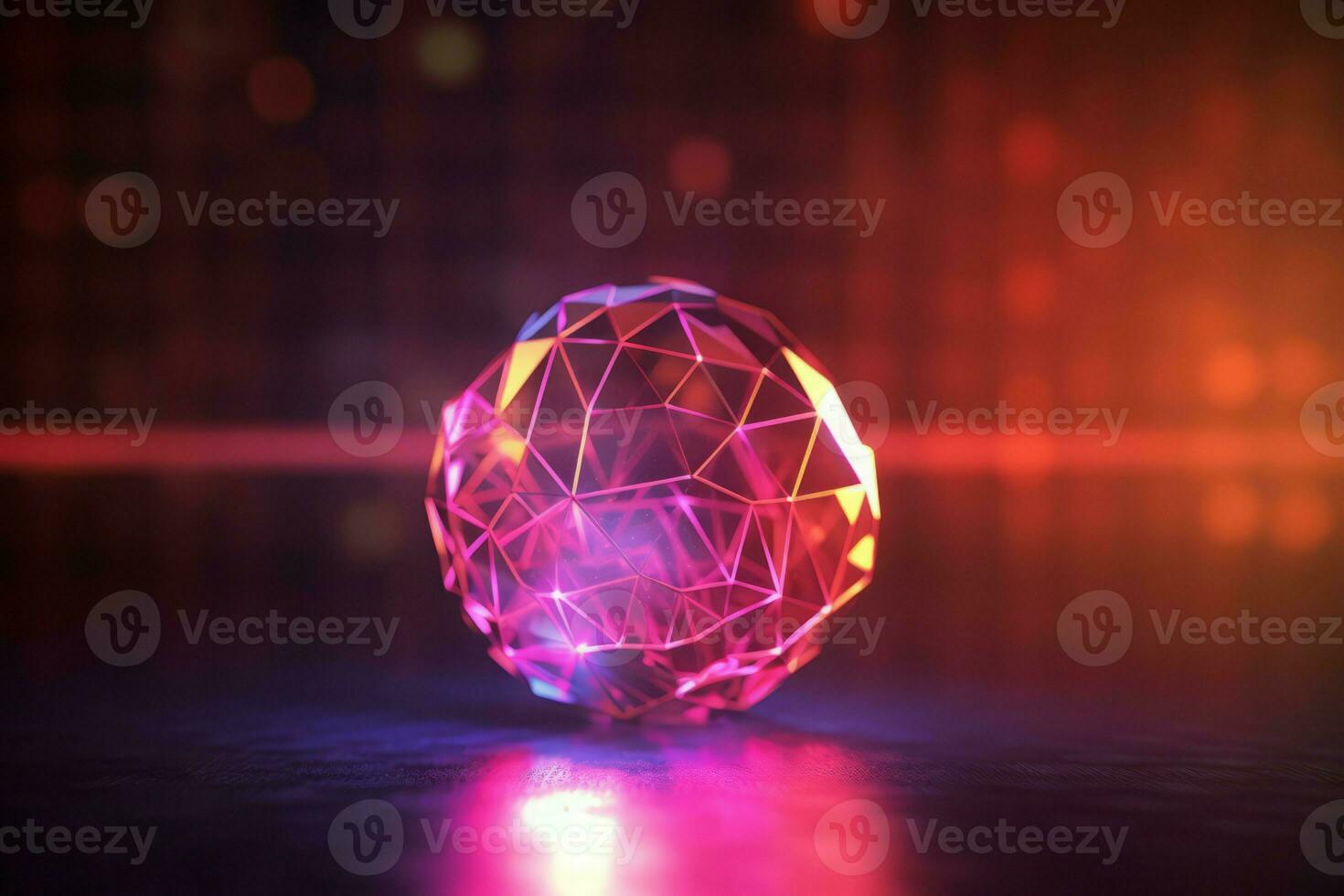 AI generated Shiny glowing reflective ball. Generate ai photo